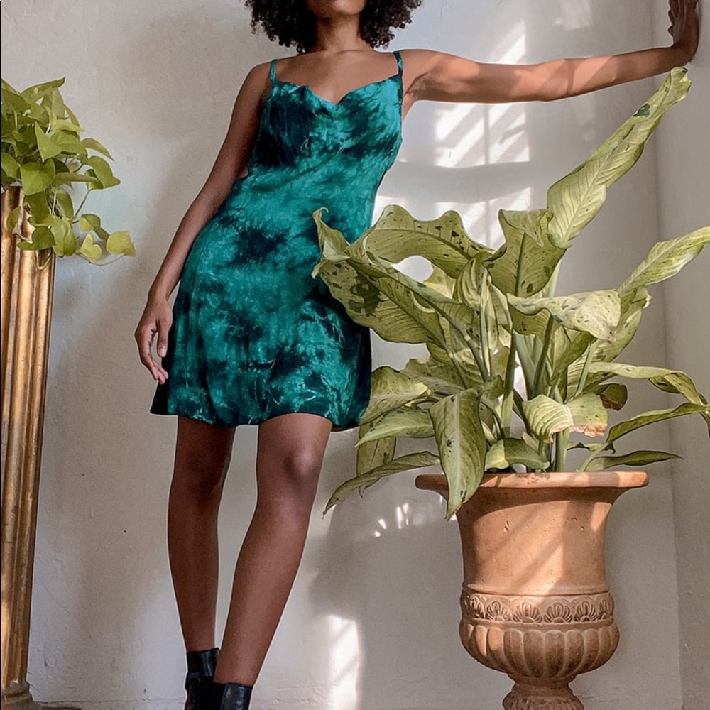 Lulus Seeking Sunshine Tie-Dye Cowl Slip Dress